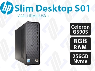 کیس اداری HP SLIM DESKTOPM S01 با پردازنده CELERON G5905 نسل ده از فروشگاه نور استوک