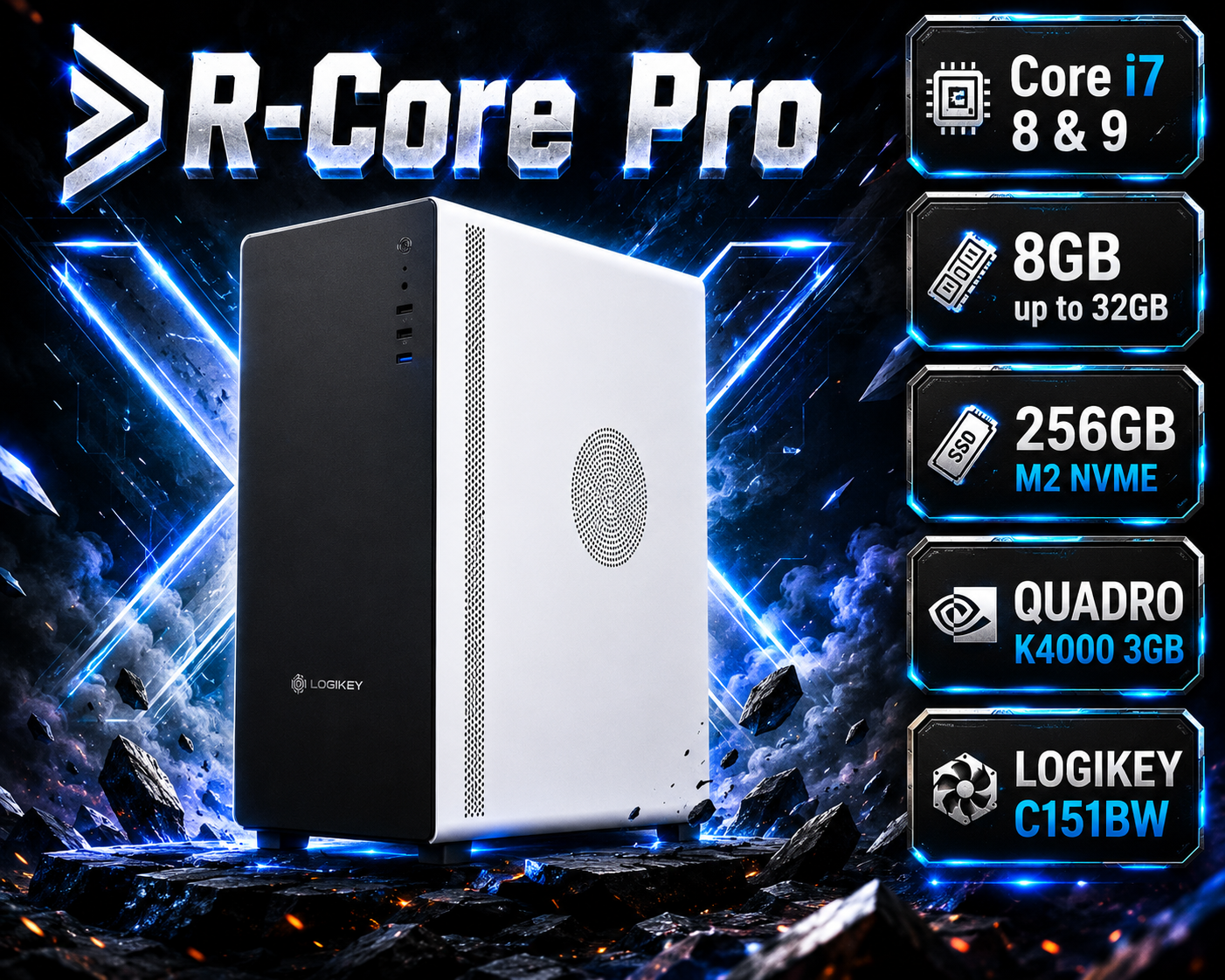 کیس رندرینگ استوک R-CORE PRO با پردازنده نسل 8 و 9 با ضمانت سلامت کالا از فروشگاه نور استوک
