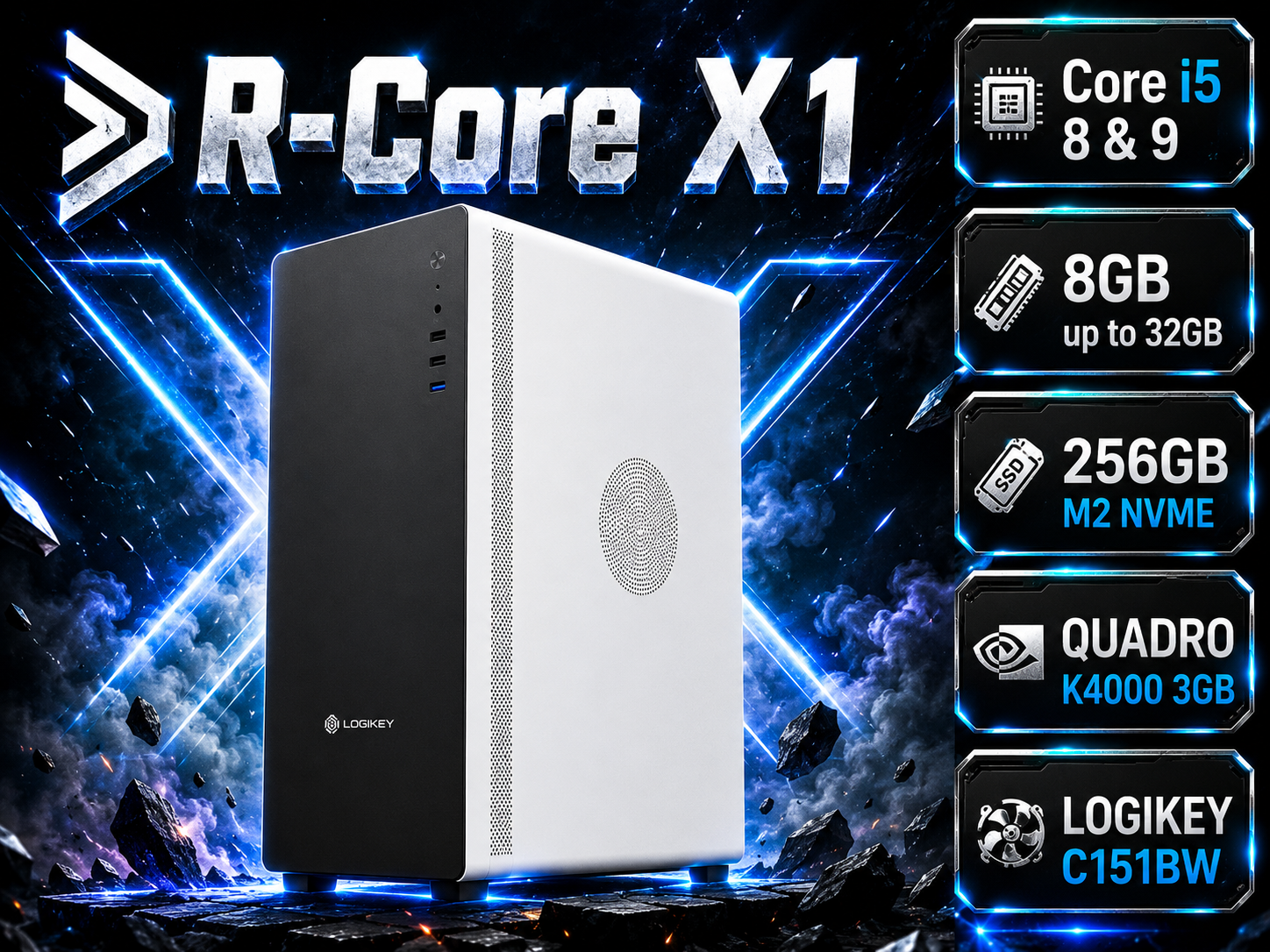 کیس رندرینگ استوک R-CORE X1 با پردازنده نسل 8 و 9 با ضمانت سلامت کالا از فروشگاه نور استوک