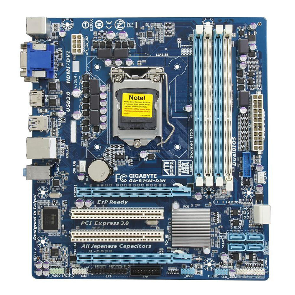 مادربرد استوک GIGABYTE B75M-D3H از فروشگاه نور استوک با ضمانت سلامت و اصالت کالا
